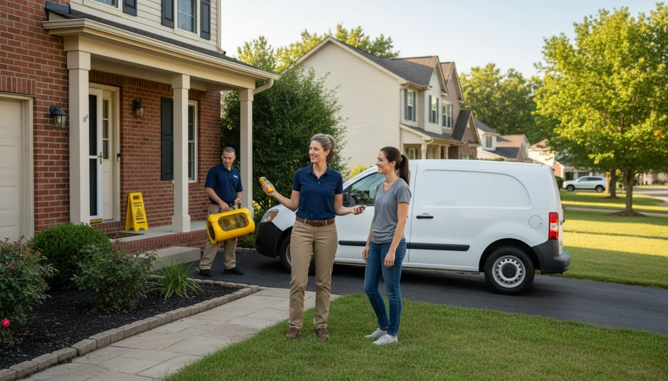 Residential water damage restoration in Capron, IL